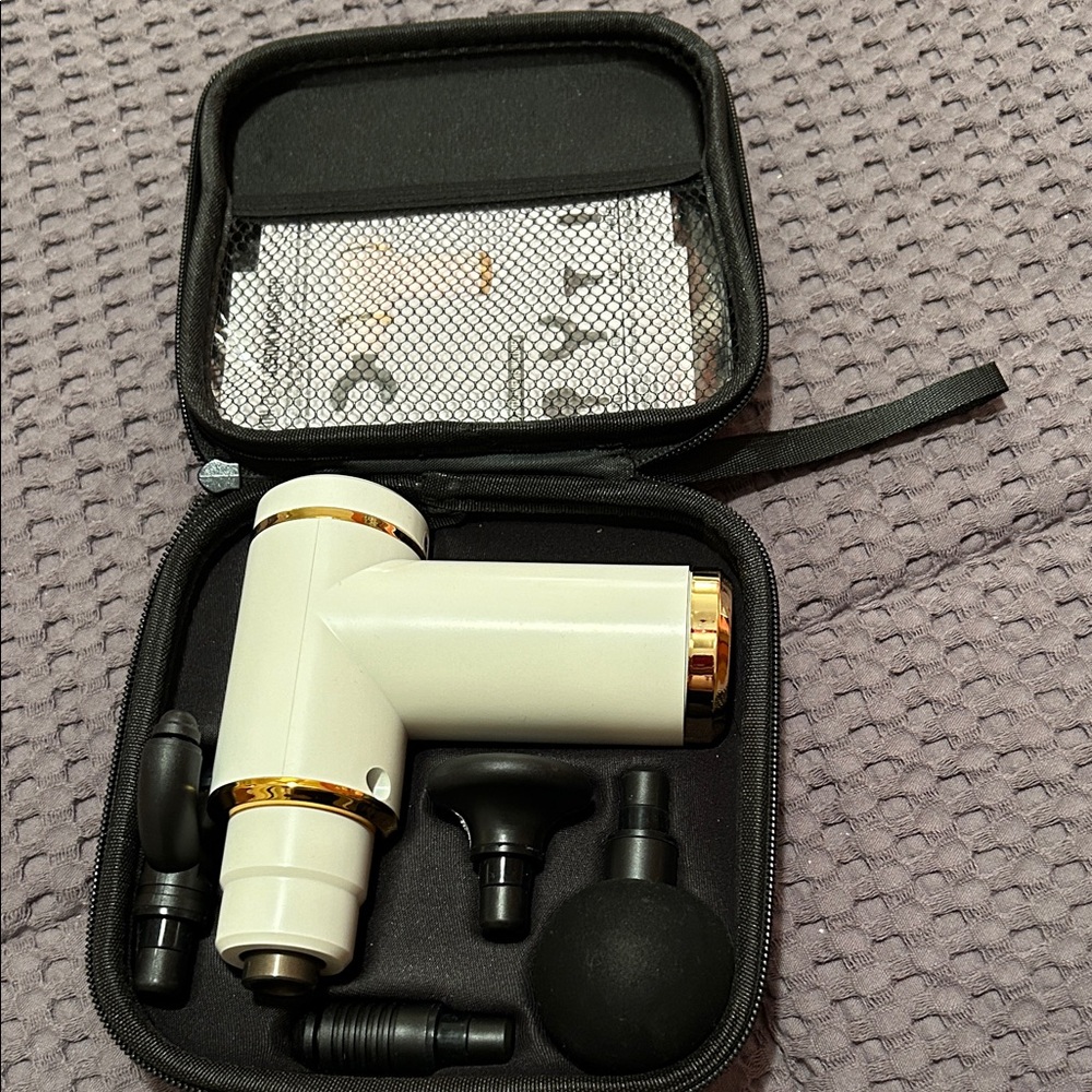White and Gold Massage Gun Set